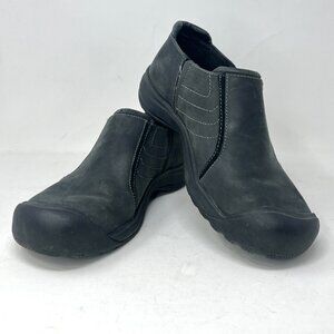 KEEN Targhee or Brixon Slip On Shoes Mens Size 11 Black Leather Low Loafer 1375